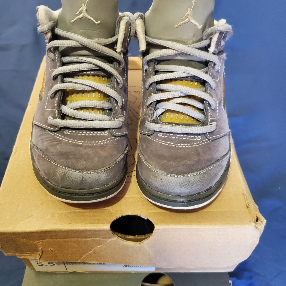 Air Jordan 5 Retro Wolf Gray/White Kids Size 9C